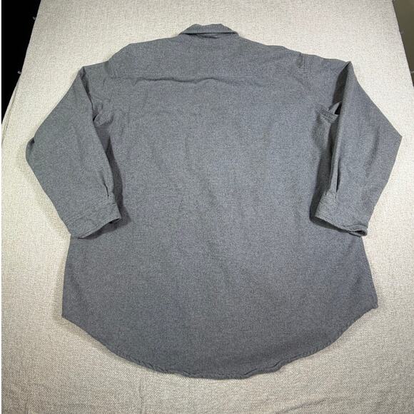St Johns Bay Men 2XL Gray Chamois Cloth Long Sleeve Button Front Heavy Shirt - Picture 2 of 8